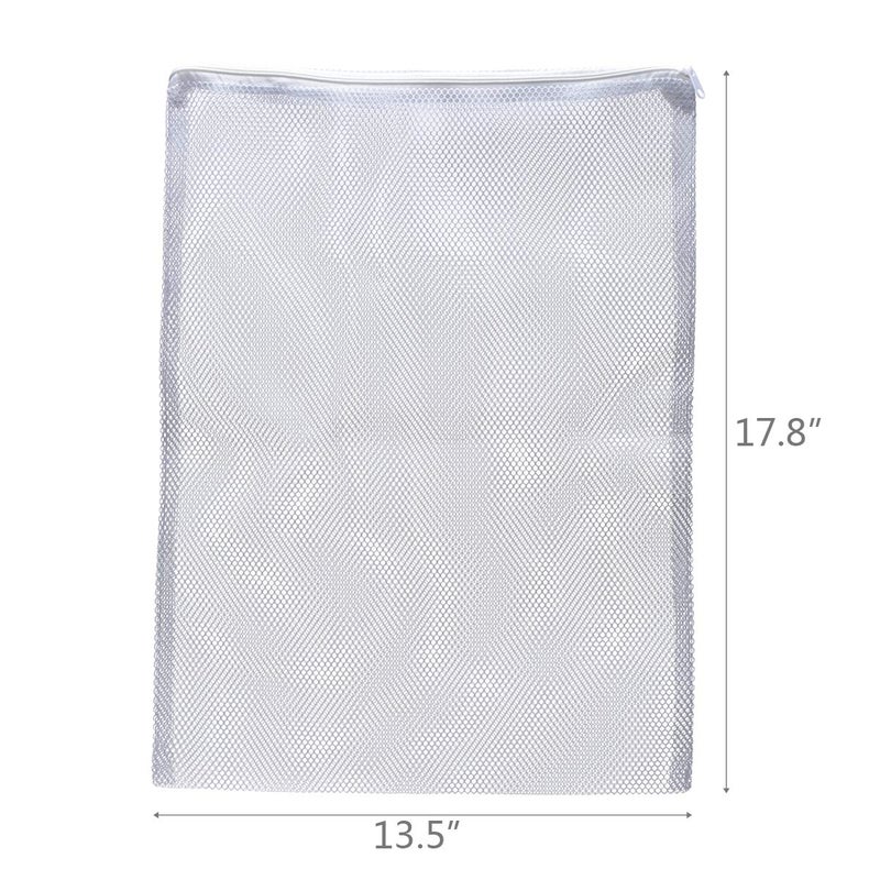 ALEGI Large Filter Media Bags,Aquarium Mesh Bags with Plastic Zipper,White Net Bags for Bio Balls, Ammonia Remover 17.8" by 13.5" (4pcs) - Image 2